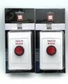 Dynalink S0152 Press Release Dual Cover Wallplate Red Pushbutton Switch X2