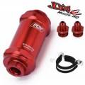 Pqy Inline Fuel Filter An6 For E85/ethanol/petrol 100 Micron Red