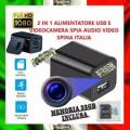 2 In 1 Telecamera  Micro Camera Audio Video  Usb Per Cellulari + Micro Sdhc 32gb