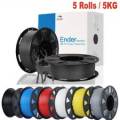5 Rollos Impresora 3d Creality Filamento 1,75mm, Filamento Ender Pla 1,0 Kg / Bobina