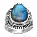 allisonsilverco anillo hecho a mano con piedras preciosas de labradorita azul natural, joyerÃ­a sÃ³lida de plata de ley 925, regalo para ella, envÃ­o gratis