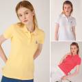 anemoss camiseta con cuello de polo para mujer, camiseta de tenis de golf de manga corta, 100% algodÃ³n, rosa, blanco, amarillo donna