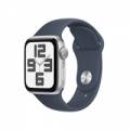 apple reloj smartwatch watch se gps 40mm silver aluminium case con storm blue sport band (s/m)