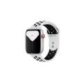 apple watch nike series 5 gps + cellular, 44mm aluminio plata y correa deportiva platino puro/negro mx3e2ty/a
