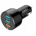 aukey cc-t11 mobile device charger auto black 3xusb quick charge 3.0 7.8a 42w