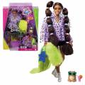 barbie extra muÃ±eca afroamericana articulada con coletas burbujas. accesorios de moda y mascota (mattel gxf1)