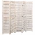 bd - biombo divisor de 5 paneles madera blanco 175x165 cm