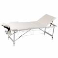 bd - mesa camilla de masaje plegable de 3 cuerpos, aluminio blanco