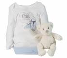 bebedeparis oso de peluche y body personalizado con nombre del bebé azul, azul, unisex