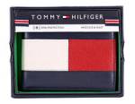 Billetera Tommy Hilfiger Para Hombre Premium Cuero Doble Billetera Plegable Pasaporte Rfid Azul Marino