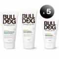bulldog pack de 5 unidades. pack rutina cuidado facial hidratante original masculino , gel limpiador facial + gel de afeitar + crema hidratante uomo
