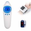 cafago monitor de presión arterial y pulsioxímetro de dedo y termómetro de frente sin contacto