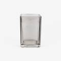 casaviva vaso portacepillos de vidrio gris cube 10cm