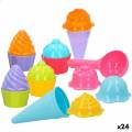 colorbaby set de juguetes de playa 15 piezas moldes helado cupcake (24 unidades)