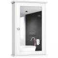 costway costway armario del baño con espejo montado a la pared con una puerta y repisa regulable para casa baño cocina blanco 34 x 15 x 51 cm