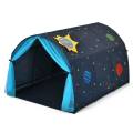 costway costway carpa para cama para niños tienda túnel de juego casita pop up portátil con doble cortina bolsa de transporte azul 144 x 102 x 82 cm
