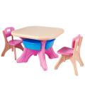costway costway conjunto de mesa y 2 sillas muebles infantil mesa para niño pe ecológico gran capacidad de peso ligero de desplazar
