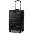 costway costway equipaje de mano maleta cabina con bolsillo frontal cerradura ruedas carga usb mesa plegable rígida liviana para pc 36 x 23 x 105 cm