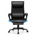 costway costway silla de oficina ergonómica reclinable con reposapiés retráctil silla giratoria ajustable altura carga 150 kg 62 x 71,5 x 109-119 cm negro