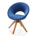 costway costway silla giratoria sillón moderno de tejido asiento de esponja respaldo redondo silla de terciopelo para tocador salón oficina comedor azul