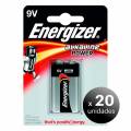 energizer pack de 20 unidades. alkaline power, pila alcalina 9 v, 6lr61, 522