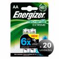energizer pack de 20 unidades. pila recargable hr6, 2300 mah, blÃ­ster de 2 unidades
