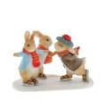 Estatuilla De Patinaje Beatrix Potter Peter Rabbit, Benjamin & Flopsy En Caja A31050