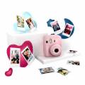 fujifilm kit camara fujifilm mini instax 12 color rosa pastel + papel 10 fotos + 3 portara retratos