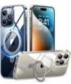 Funda Magnética Torras A Prueba De Golpes Para Iphone 15 Pro Con Soporte Incorporado Transparente