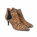 gennia botines chelsea leopardo mujer piel tacon elasticos - ilirio - donna