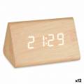 gift decor -reloj digital de sobremesa marrÃ³n pvc madera mdf 11,7 x 7,5 x 8 cm (12 unidades)