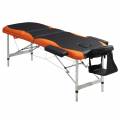 homcom camilla de masaje acolchada de aluminio plegable y portÃ¡til para tatuaje fisioterapia deporte 185x60cm negro y naranja aosom