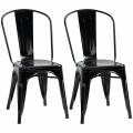 homcom conjunto de 2 sillas de comedor metÃ¡licas juego de sillas modernas con respaldo 45x51,5x85 cm negro