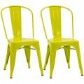 homcom conjunto de 2 sillas de comedor metÃ¡licas juego de sillas modernas con respaldo 45x51,5x85 cm verde