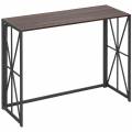 homcom mesa consola de entrada de estilo industrial con marco de metal plegable y encimera de madera 100x38x80 cm marrÃ³n