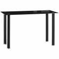 homcom mesa de comedor rectangular moderna con encimera de cristal y patas de acero para salÃ³n oficina 120x60x75cm negro