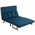 homcom sofÃ¡ cama convertible 3 en 1 sillÃ³n cama 2 plazas plegable respaldo ajustable de 5 niveles almohadas 102x73x81 cm azul