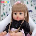 keiumi moda lujosa vestida 55 cm full silicone reborn baby dolls cute bebe reborn menina bath dolls toy for children's day gifts