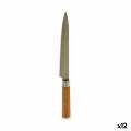 kinvara cuchillo de cocina 3 x 33,5 x 2,5 cm plateado marrÃ³n acero inoxidable bambÃº (12 unidades)