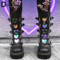 kr-zahuowu botas de plataforma para mujer, botas gÃ³ticas con hebilla de corazÃ³n para cosplay, botas de tacÃ³n alto, zapatos punk de fiesta para mujer donna