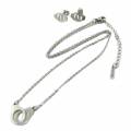 les trÃ©sors de lily [p4899] - conjunto de collar + hebillas de acero 'handcuffs' plateado donna