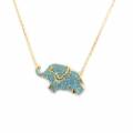 les trÃ©sors de lily [p2437] - collar de plata 'elefante' oro turquesa donna