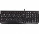 logitech k120 corded keyboard teclado usb qwerty inglés negro