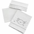 micuna juego de sábanas 3 piezas para cuna (60 x 120 cm) de micuna sweet bear blanco/gris