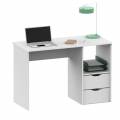 miroytengo mesa escritorio estudio oficina eko con 2 cajones en color blanco 76x115x50 cm