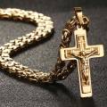mm-zhp cruz de jesÃºs, cadena bizantina larga, collares de acero inoxidable, colgantes para hombres, collar de crucifijo cristiano, collar de joyerÃ­a religiosa uomo