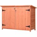outsunny armario de jardÃ­n de madera 128x49x91 cm cobertizo para almacenaje de herramientas con techo asfÃ¡ltico