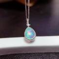 rose marry 925 sterling silver natural opal necklace women's pendant explosion flash fire color super good free shipping certified boutique