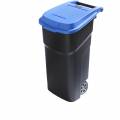 rothopro contenedor de basura de polipropileno, capacidad 100 l, a x h x p 440 x 920 x 590 mm, rodante, tapa azul, a partir de 5 unid.
