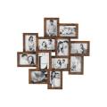 songmics collage de marco de fotos 12 marcos 10 x 15 cm, marrón rústico
